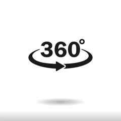 360 degree icon vector . Rotation sign