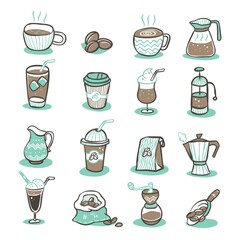 Set of coffee icons