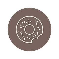 Donut bite on white background