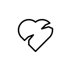 Broken Heart icon Design Vector Template Illustration