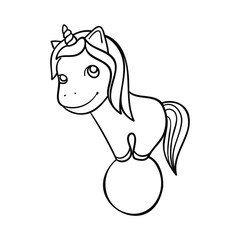 unicorn standing on a ball