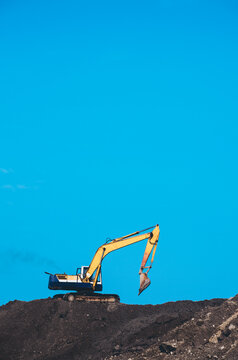 Excavator working on the construction site