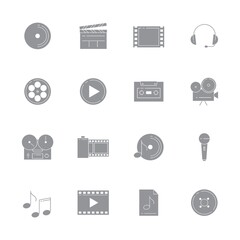 set of audio and video icons