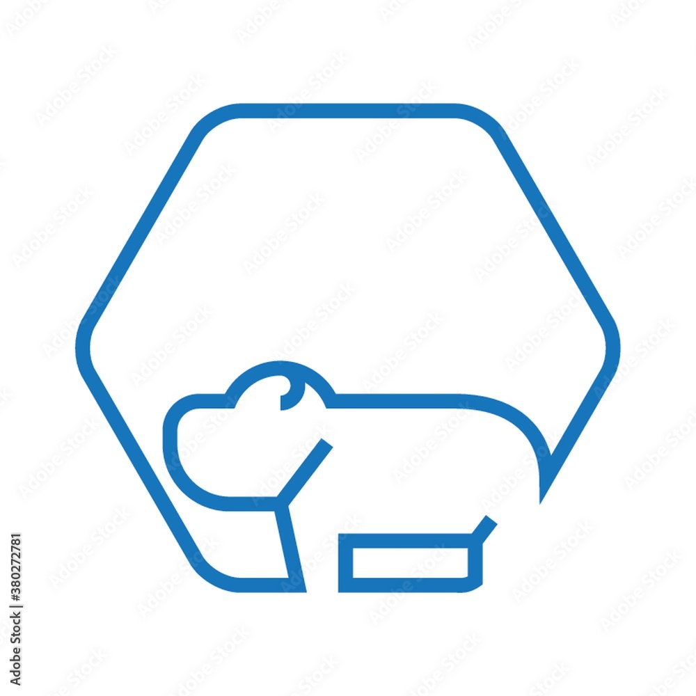 Poster hippopotamus icon