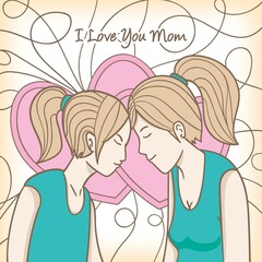 happy mothers day with daughter concept