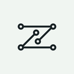 Initial letter n or z technology icon. Abstract vector alphabet icon, logo.