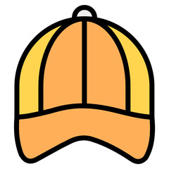 
An icon of p cap, flat vector of sports accessory 

