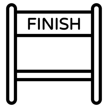 
Finish line icon in flat style, goal achieving road sign 
