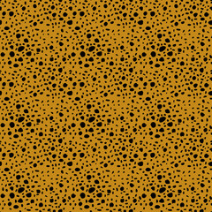 Seamless cheetah skin pattern. Endless hand drawn cheetah leopard texture for print, fabric, textile, wallpaper. Trendy animal design. Artistic illustration