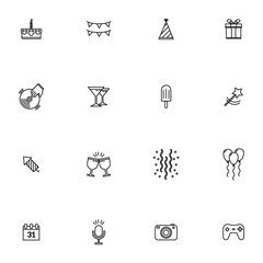 Set of birthday icons