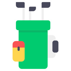 
An icon design of golf kit, flat editable vector 
