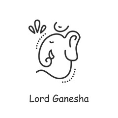 God Ganesha line icon. Lord of wisdom. Ganesh Chaturthi festival. Hindu deity with elephant face. Indian culture, traditions and customs. Isolated vector illustration. Editable stroke 