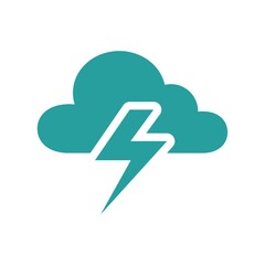 Lightning with cloud icon