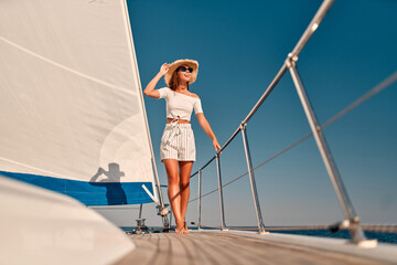 Woman on yacht