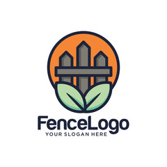 Fence Logo Design Stock Vector Template 