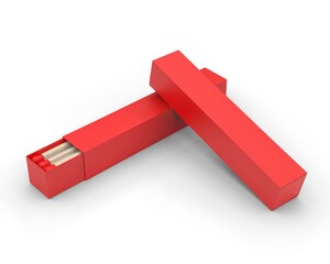 Blank promotional matchbox for branding and mockup, 3d render illustration.