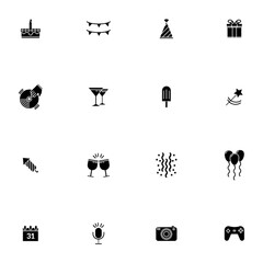 Set of birthday icons