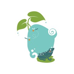 Frog in nature icon