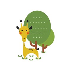 Giraffe with trees icon