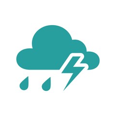 Lightning with cloud icon