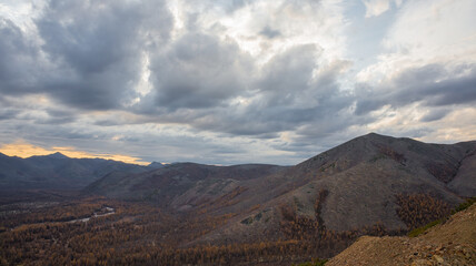 mountains and clouds
