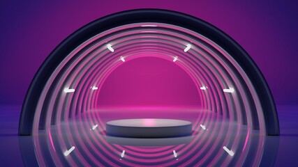 Abstract background stage and space colorful lighting, 3d rendering