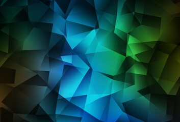 Dark Blue, Green vector abstract polygonal background.