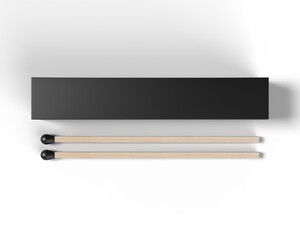 Blank promotional matchbox for branding and mockup, 3d render illustration.