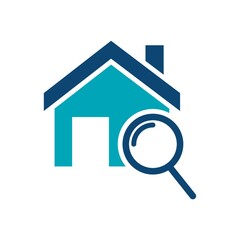 House with magnifying glass icon