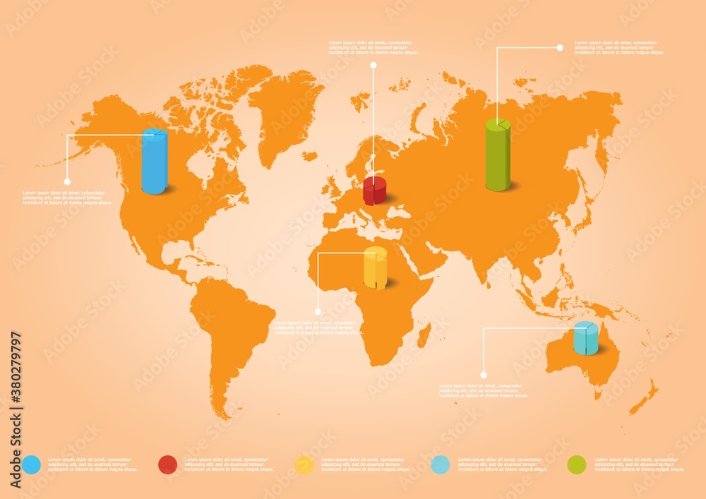 Wall mural world map design