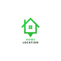 Home Pin Point Location Logo Design Template