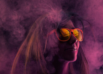 Pink Smoke Cloud Portrait