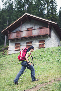 hiker on mountain