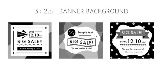 バナー背景のフレームのセット／枠／装飾／飾り／おしゃれ／広告