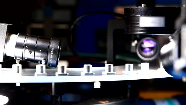 High-quality control in manufacturing optical sorting machine for fasteners nuts in product line