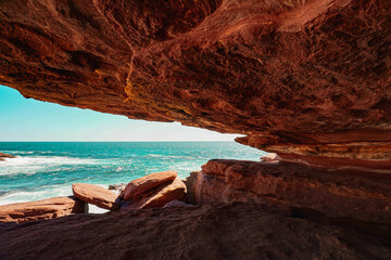 Rock cave and sea in Western Australia