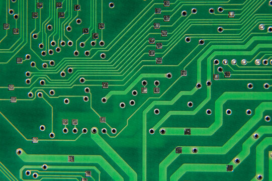 Closeup of electronic circuit board