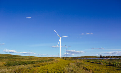 Wind turbines in the prairie
