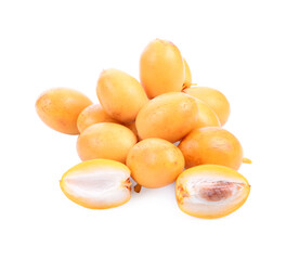 Date fruits isolated on white background.