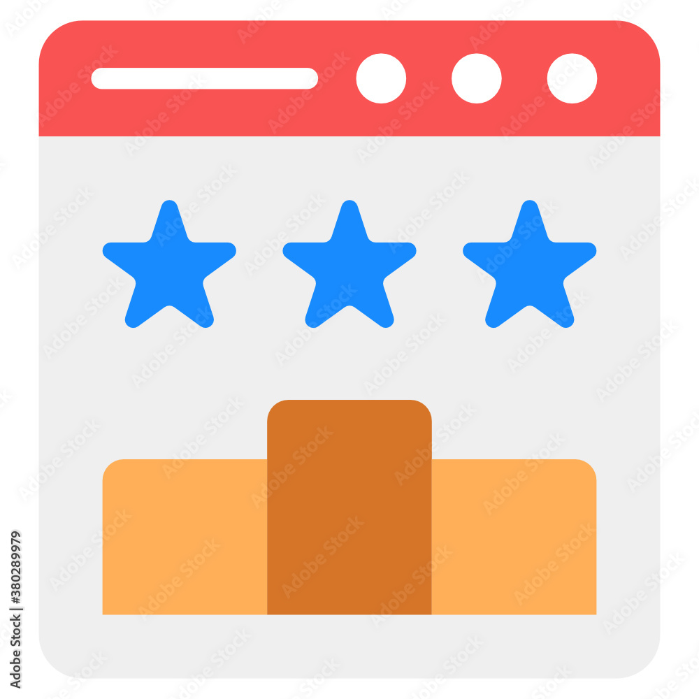 Sticker an icon design of web rating, flat style vector
