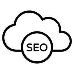 
Editable flat design of seo cloud icon
