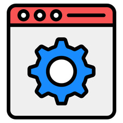 
Cog wheel on webpage showing web setting icon
