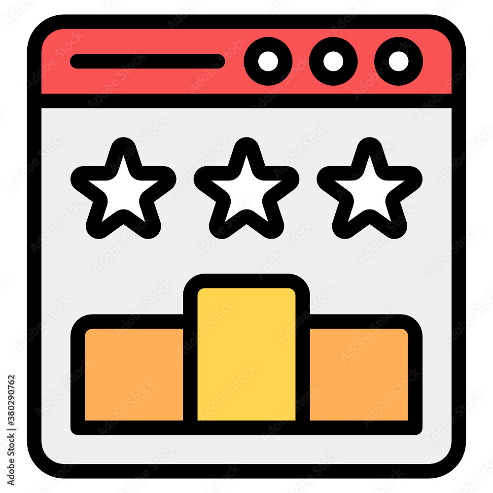 Poster an icon design of web rating, flat style vector