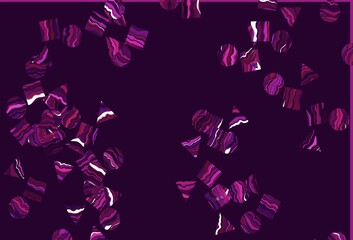 Light Pink vector background with triangles, circles, cubes.