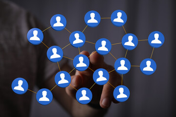 conference Digital Network and data concept team.