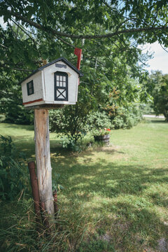 Country Style Roadside Mailbox Typical of Rural Areas
