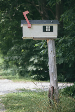 Country Style Roadside Mailbox Typical of Rural Areas