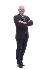 in full growth. Mature man with a business suit.