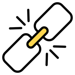 
An icon of chain link, flat style of linkage 
