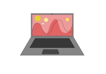 modern laptop with picture